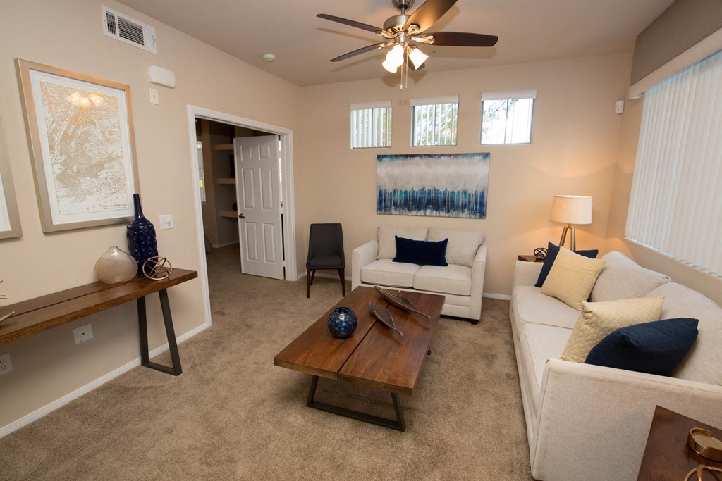 Carpeted Living Area at The Pavilions by Picerne, Nevada
