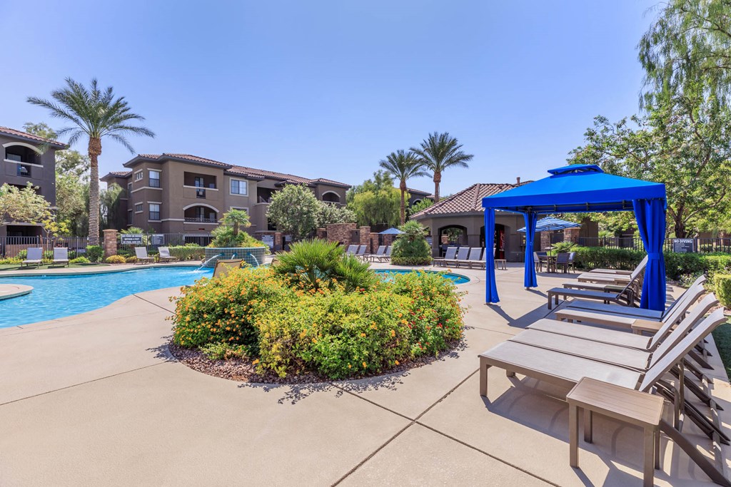 Poolside Sundeck With Relaxing Chairs at The Preserve by Picerne, N Las Vegas, 89086