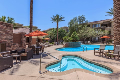 Relaxing Pool Area With Sundeck at The Presidio by Picerne, N Las Vegas, NV, 89084