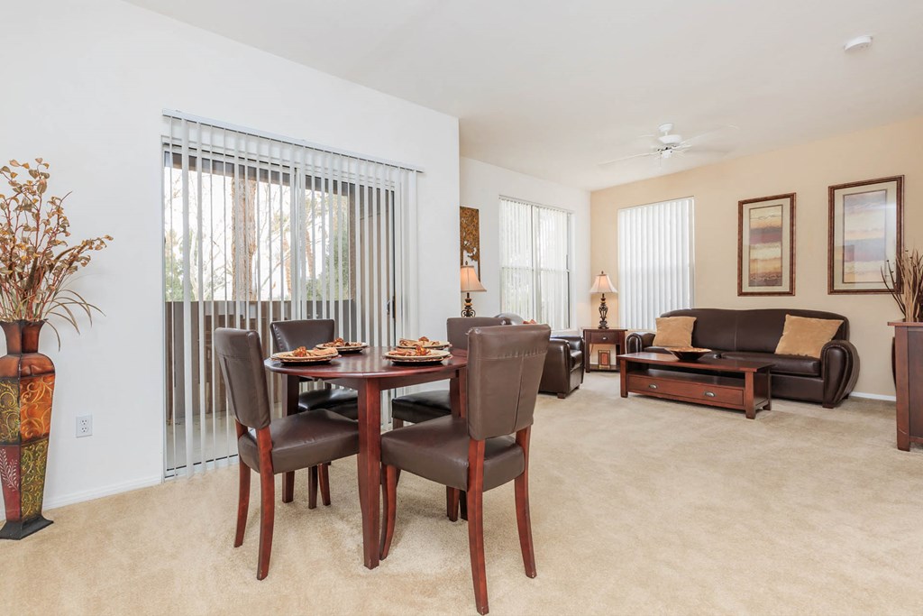 Dining and living room at The Summit by Picerne, Henderson, Nevada