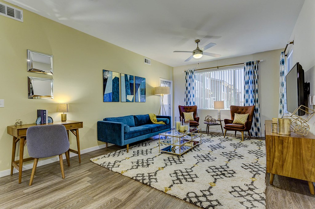 Living room with tv and couch at The View at Horizon Ridge, Henderson, Nevada