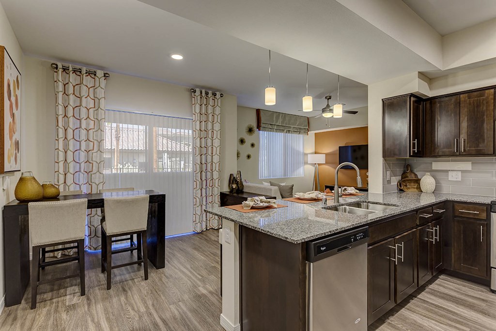 Kitchen and dining at The View at Horizon Ridge, Henderson, NV, 89012