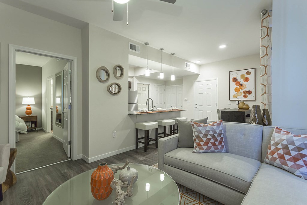 Living with couch at The View at Horizon Ridge, Henderson, Nevada