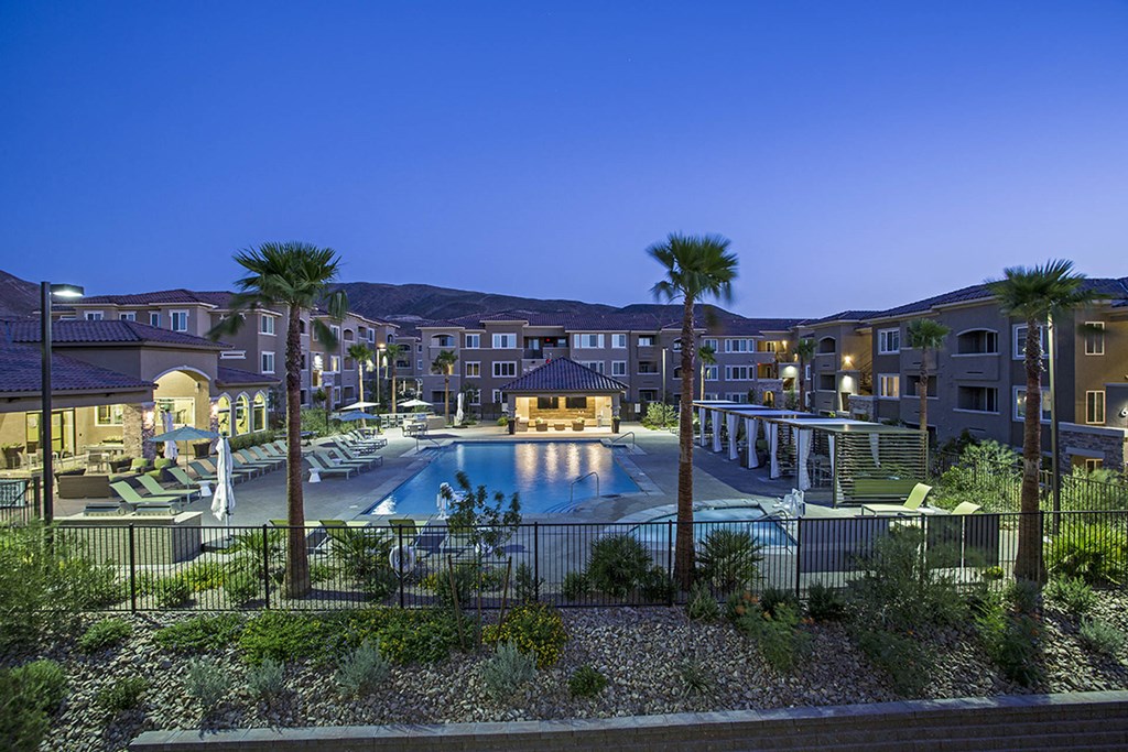 Night pool view at The View at Horizon Ridge, Henderson