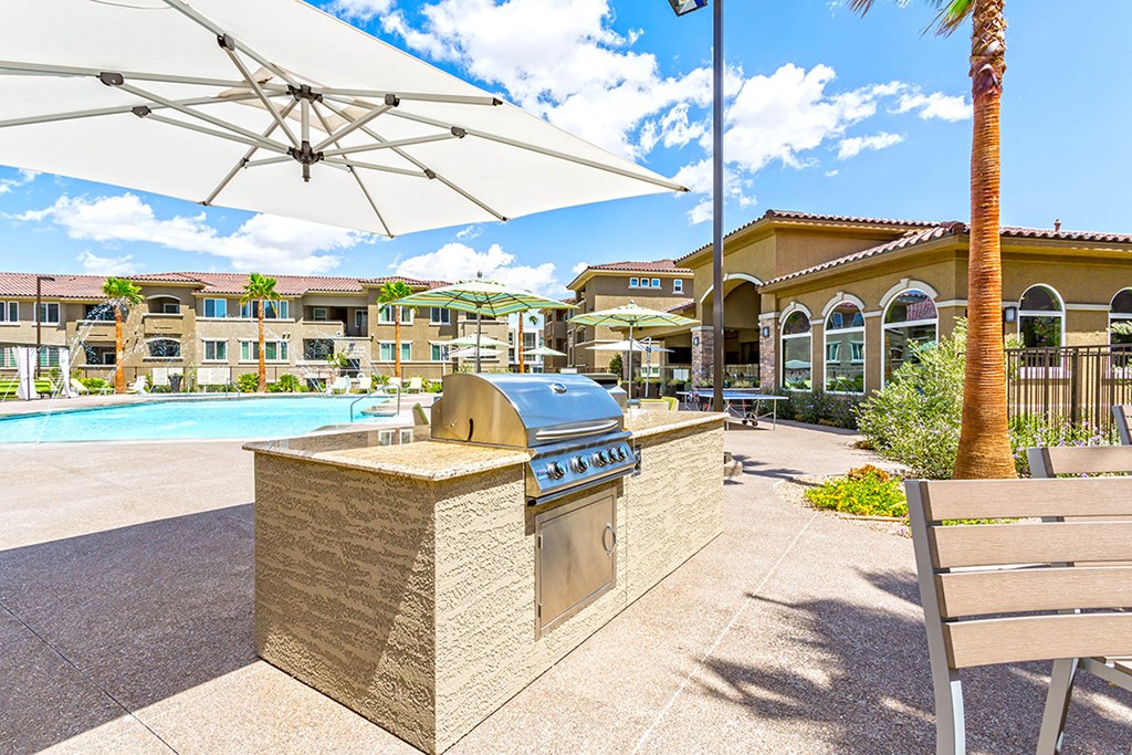 BBQ outside at The View at Horizon Ridge, Henderson, 89012