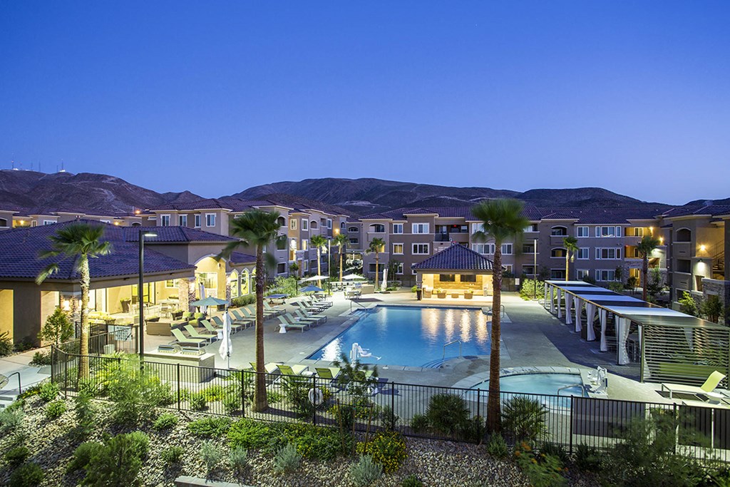 View at night at The View at Horizon Ridge, Henderson, Nevada