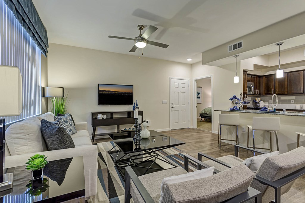 Dining table chair and living room area at The View at Horizon Ridge, Henderson, NV, 89012