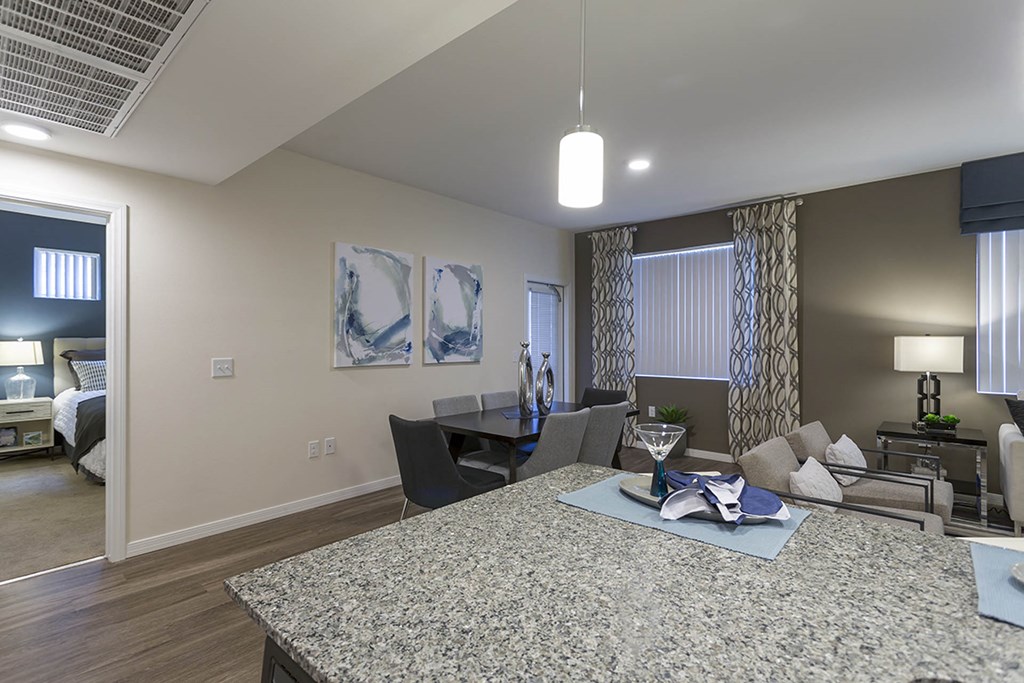 Kitchen and living room at The View at Horizon Ridge, Henderson