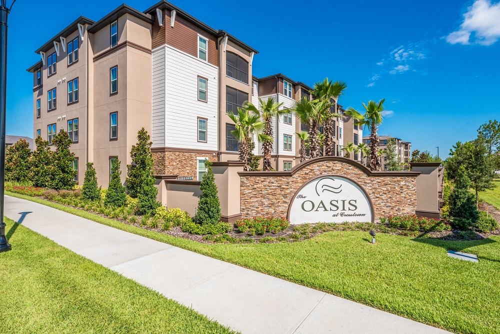 Entrance Signage at The Oasis at Crosstown, Orlando