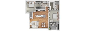 Floor Plan 3a2 1207 SqFt at The Aliante by Picerne, Scottsdale
