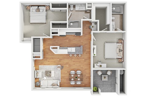 Floor Plan 3a2 1207 SqFt at The Aliante by Picerne, Scottsdale