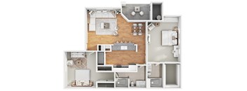 Floor Plan 2a2 1172 SqFt at The Aliante by Picerne, Arizona