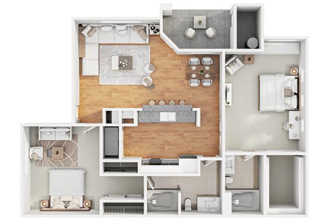 Floor Plan 2a2 1172 SqFt at The Aliante by Picerne, Arizona