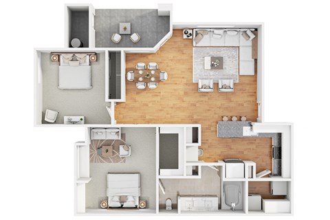 Floor Plan 2a1 951 SqFt at The Aliante by Picerne, Scottsdale, Arizona