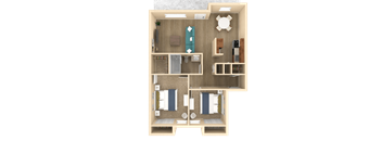 a bedroom floor plan of a 2100 sq ft apartment