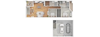 Floor Plan loft 1010 SqFt at The Aliante by Picerne, Arizona 85259