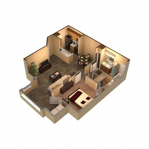 1 bed 1 bath The Retreat Floor Plan at The Oasis at Wekiva, Apopka, 32703