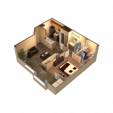 1 bed 1 bath The Sanctuary Floor Plan at The Oasis at Wekiva, Apopka, FL