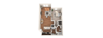 1 bed 1 bath 815 Square-Feet Sanctuary Floor Plan at The Oasis at Brandon, Riverview, FL