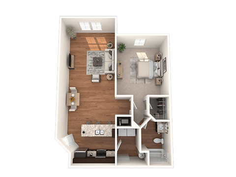 1 bed 1 bath 815 Square-Feet Sanctuary Floor Plan at The Oasis at Brandon, Riverview, FL
