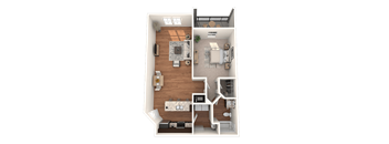 1 bed 1 bath 815 Square-Feet Horizon Floor Plan at The Oasis at Brandon, Riverview, FL
