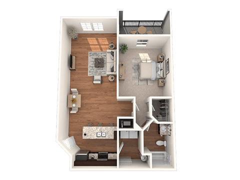 1 bed 1 bath 815 Square-Feet Horizon Floor Plan at The Oasis at Brandon, Riverview, FL