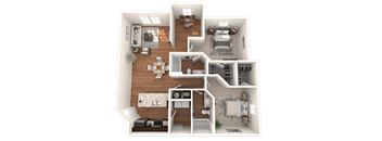 2 bed 2 bath 1177 Square-Feet Oasis Floor Plan at The Oasis at Brandon, Riverview, 33578