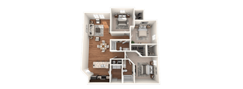 3 bed 2 bath Starting from 1355 Square-Feet The Retreat Floor Plan at The Oasis at Brandon, Florida