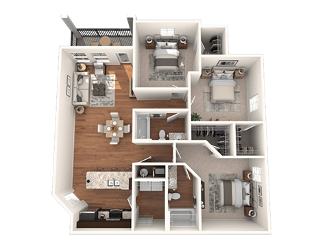 3 bed 2 bath Starting from 1289 Square-Feet Vista Floor Plan at The Oasis at Brandon, Riverview, FL, 33578