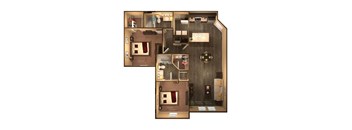 2 Bed 2 Bath Serenity Floor Plan at The Oasis at Moss Park, Orlando, FL