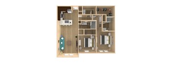 2bed 2bath Allure Floor Plan with 1176 square feet at The Oasis at Lake Bennet, Ocoee, 34761