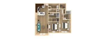 2bed 2bath  Palm Floor Plan with 1138 square feet at The Oasis at Lake Bennet, Florida, 34761