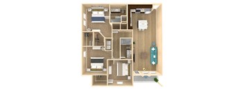 3bed 2bath Vista Floor Plan with 1332 square feet at The Oasis at Lake Bennet, Ocoee