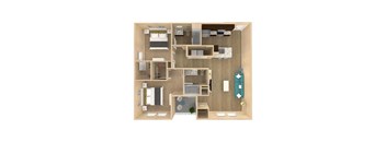 2 bedroom 2 bathroom floor plan A at The Oasis at Plainville, Plainville, 02762