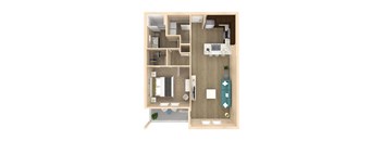 1 bed 1 bath Horizon Floor Plan at The Oasis at Highwoods Preserve, Tampa, FL