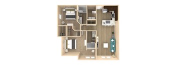 a floor plan with a bedroom and a living room