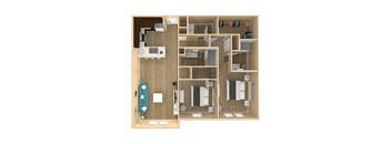 2 bed 2 bath Serenity Floor Plan at The Oasis at Highwoods Preserve, Tampa, Florida