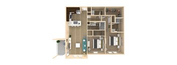 2 bed 2 bath Palm Floor Plan at The Oasis at Highwoods Preserve, Tampa, 33647