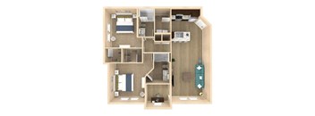 2 bed 2 bath Oasis floor plan with 1204 square feet at The Oasis at Crosstown, Florida, 32807