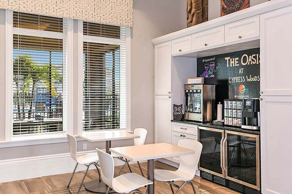 Coffee and Wine Bar at The Oasis at Cypress Woods, Fort Myers, Florida