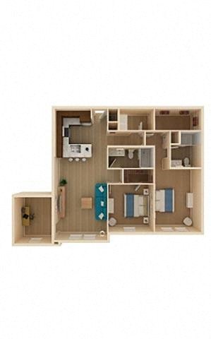 2 bed 2 bath Oasis III Floor Plan at The Oasis at Moss Park Preserve, Orlando, FL