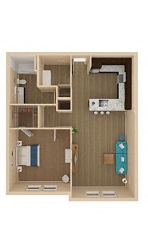 1 bed 1 bath Sanctuary Floor Plan at The Oasis at Moss Park Preserve, Florida