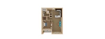 1 bed 1 bath Horizon III Floor Plan at The Oasis at Moss Park Preserve, Orlando, FL, 32832