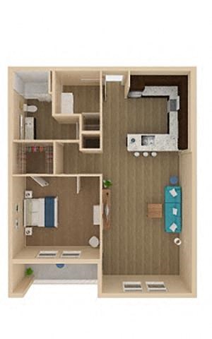 1 bed 1 bath Horizon III Floor Plan at The Oasis at Moss Park Preserve, Orlando, FL, 32832