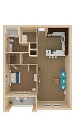 1 bed 1 bath Horizon II Floor Plan at The Oasis at Moss Park Preserve, Orlando, 32832