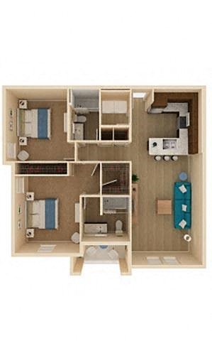 2 bed 2 bath Allure Floor Plan at The Oasis at Moss Park Preserve, Orlando