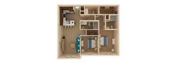 2 bed 2 bath Oasis Floor Plan at The Oasis at Moss Park Preserve, Florida