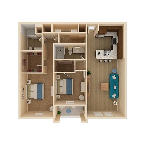 2 bed 2 bath Mirage II Floor Plan at The Oasis at Moss Park Preserve, Florida, 32832