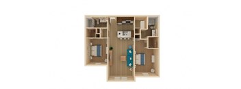 2 bed 2 bath Serenity Floor Plan at The Oasis at Moss Park Preserve, Orlando, Florida