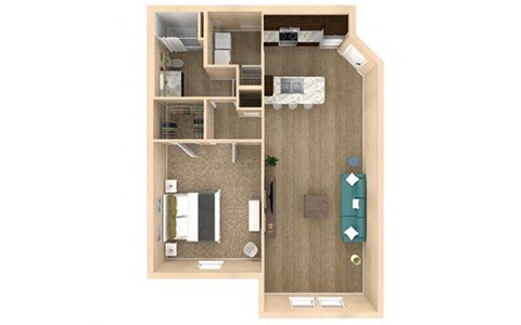1 bed 1 bath Sanctuary II Floor Plan with 901 square feet at The Oasis at Lakewood Ranch, Bradenton, FL